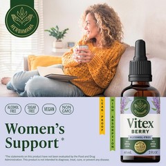 HERBAMAMA Vitex Chasteberry Tincture ~ Vegan Women’s Support with Chaste Tree