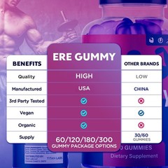 (2 Pack) Ere Gummy Advanced Male Health Support Supplement Ere Gums 120 Gummies