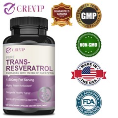 Trans-Resveratrol 1500mg -Quercetin -Anti-Aging, Anti-inflammatory, Antioxidant