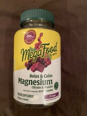 MegaFood Magnesium Citrate & Malate Soft Chew Supplement, 30 Count