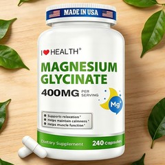 Magnesium Glycinate 400mg 240 Capsules Relaxation Support Non-GMO USA