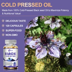 240 Black Seed Oil Capsules – 100% Pure Cold Pressed Cumin Nigella Sativa Vegan