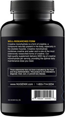 Creatine Monohydrate Supplement, 3000mg, 150 Count, Muscle Strength, Vitality