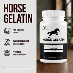 (1 Pack) Horse Gelatin Advanced Male Support Supplement HorseGelatin 60 Capsules