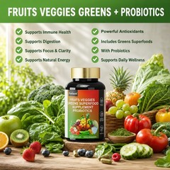 Organic Greens Superfood Tablets 3 PACKS – Greens, Fruits & Veggies for EVERYONE
