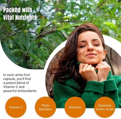 Natural Organic Aura AMLA Capsules 1000mg per Serving, 120 Veg Capsules