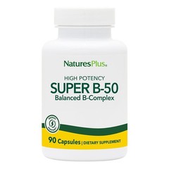 NaturesPlus Super B-50 – High-Potency B Complex Vitamin with Choline, Inosito…