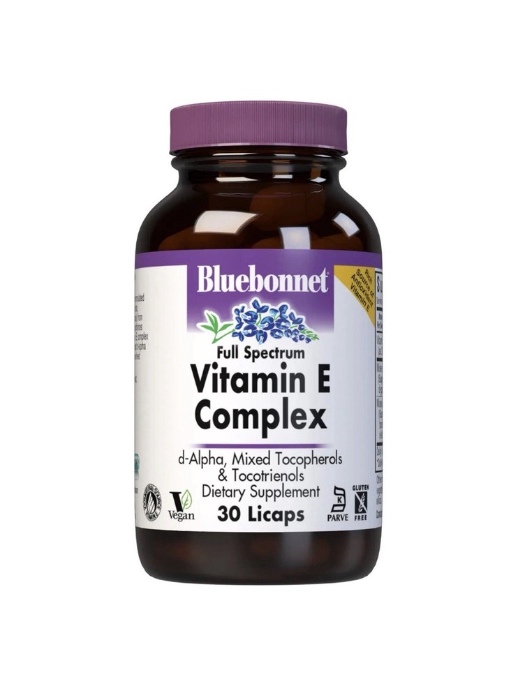 Bluebonnet Full Spectrum Vitamin E Complex 30 Licaps,Rich Source of Antioxidants