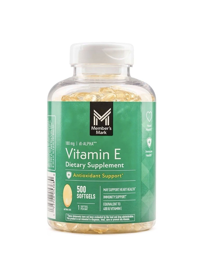 Member’s Mark Vitamin E Softgels, 180 mg, 500 ct.