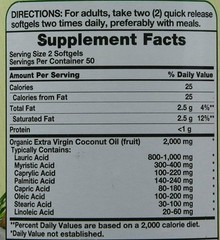Nature’s Truth Extra Virgin Coconut Oil Quick Release Softgels 1000mg 100 Count