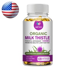 Liver Cleanse Detox Milk Thistle Extracts Silymarin, Artichoke, Dandelion Root