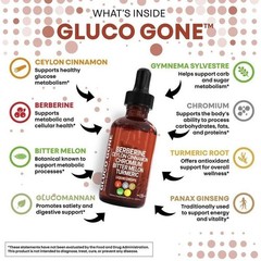 Berberine 3000mg Gymnema/Apple Cider Vinegar/Chromium/Ceylon Cinnamon 2oz Drops