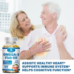 Triple Strength Omega-3 Fish Oil, 2500mg Support Heart, Brain & Joint Health
