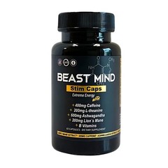 Extreme Energy Pills | 400mg Caffeine | 600mg Ashwagandha | 200mg Lions Mane