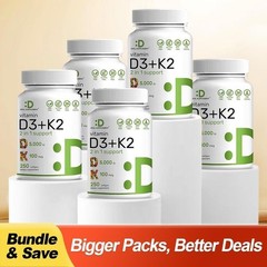 NEW LUXRY Vitamin D3 5000 IU with K2 MK7 250 Veggie Softgels Bone Immune Support