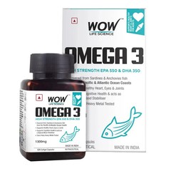 WOW Omega 3 Fish Oil 1300Mg – High Strength Capsules With EPA + DHA (60 Caps)