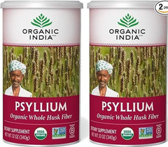 02 Pack ORGANIC INDIA Whole Psyllium Husk fiber Powder Organic – 12 oz USA 2026
