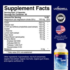 Sleep Aid 60 Capsules – Melatonin, Magnesium, GABA, L-Theanine for Stress Relief