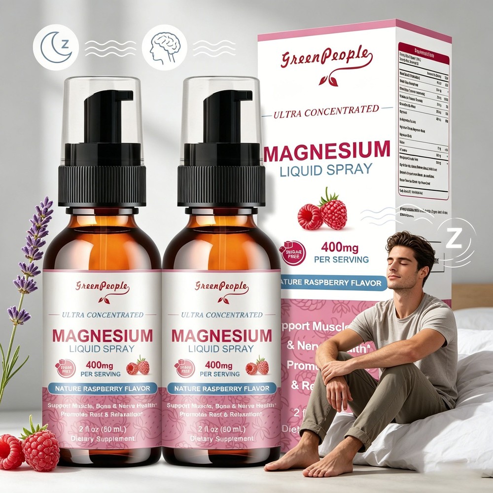 2X Magnesium Liquid Spray 400mg Magnesium Support Muscle Bone & Nerve Health