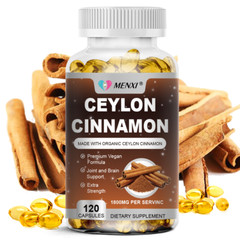 Organic 1800mg Ceylon Cinnamon 120 Capsules Highest Potency Blood Sugar Support