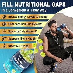 2 Pack Methylated Multivitamin for Men Gummies, BCAA Amino Acids, Zinc, Bioti…