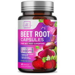 Extra Strength Organic Beet Root 1300mg Athletic Energy Heart Health 60 Capsules