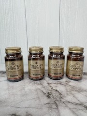 Solgar Chelated Copper 100 Tablets Each Exp. 06/2028 (4 pack) SEALED