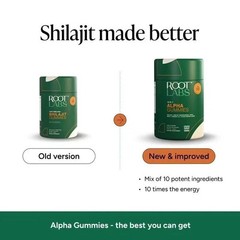Root Labs 10-1 Alpha Gummies | 4000 mg Pure Shilajit with KSM-66 | 60 Gummies
