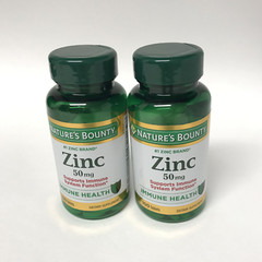 LOT of 2X Nature’s Bounty ZINC 50MG, 200 TABLETS (100ct each) | Immune Health