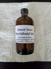 Two Bottles of Natural Source Ultra Colloidal Silver – (2) 8 oz Glass Bottles