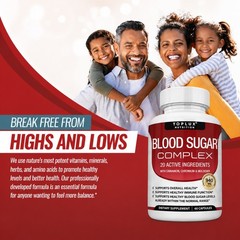Toplux Nutrition Blood Sugar Complex | 60 Capsules with 20 Active Ingredients