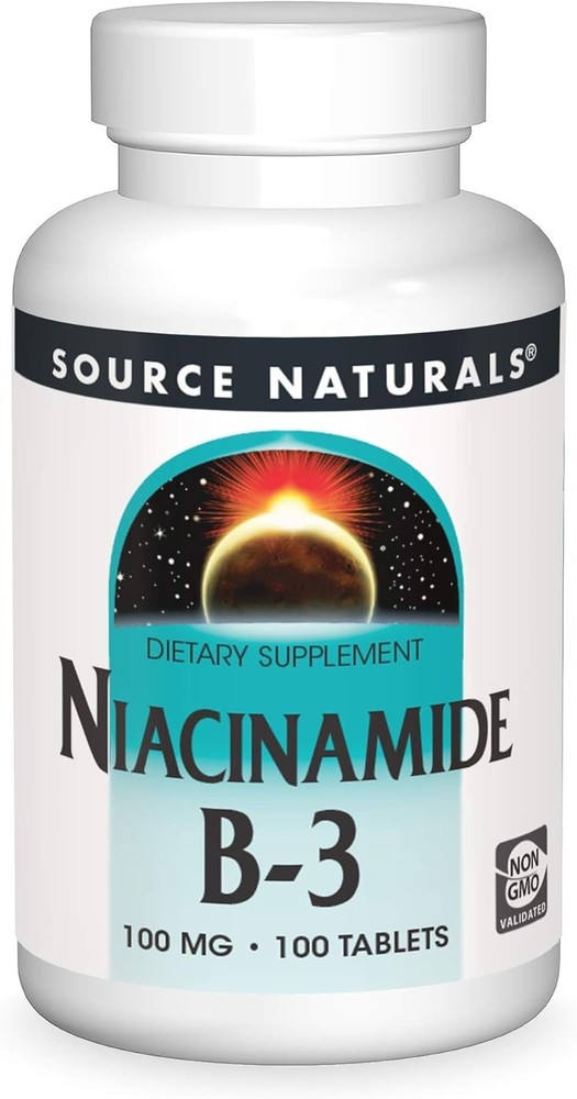 Source Naturals Niacinamide B-3, 100 mg Dietary Supplement – 100 Tablets