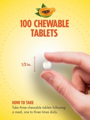 Papaya Enzymes | 100 Chewable Tablets | Natural Tropical Flavor | Vegetarian,…
