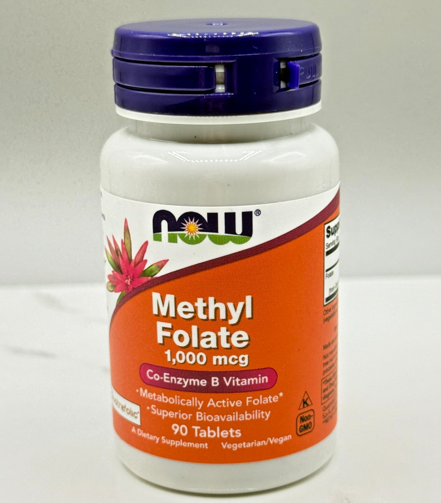 NOW FOODS Methyl Folate 1 000 mcg, 90 Tablets, Exp. 06/2026