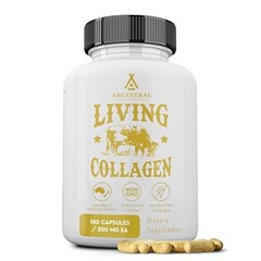 Ancestral Supplements Grass Fed Beef Living Collagen Capsules, 180 Ct | Type II