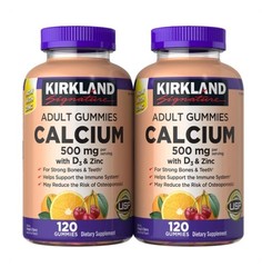 Kirkland Signature Calcium 500 mg with D3 & Zinc, 240 Adult Gummies