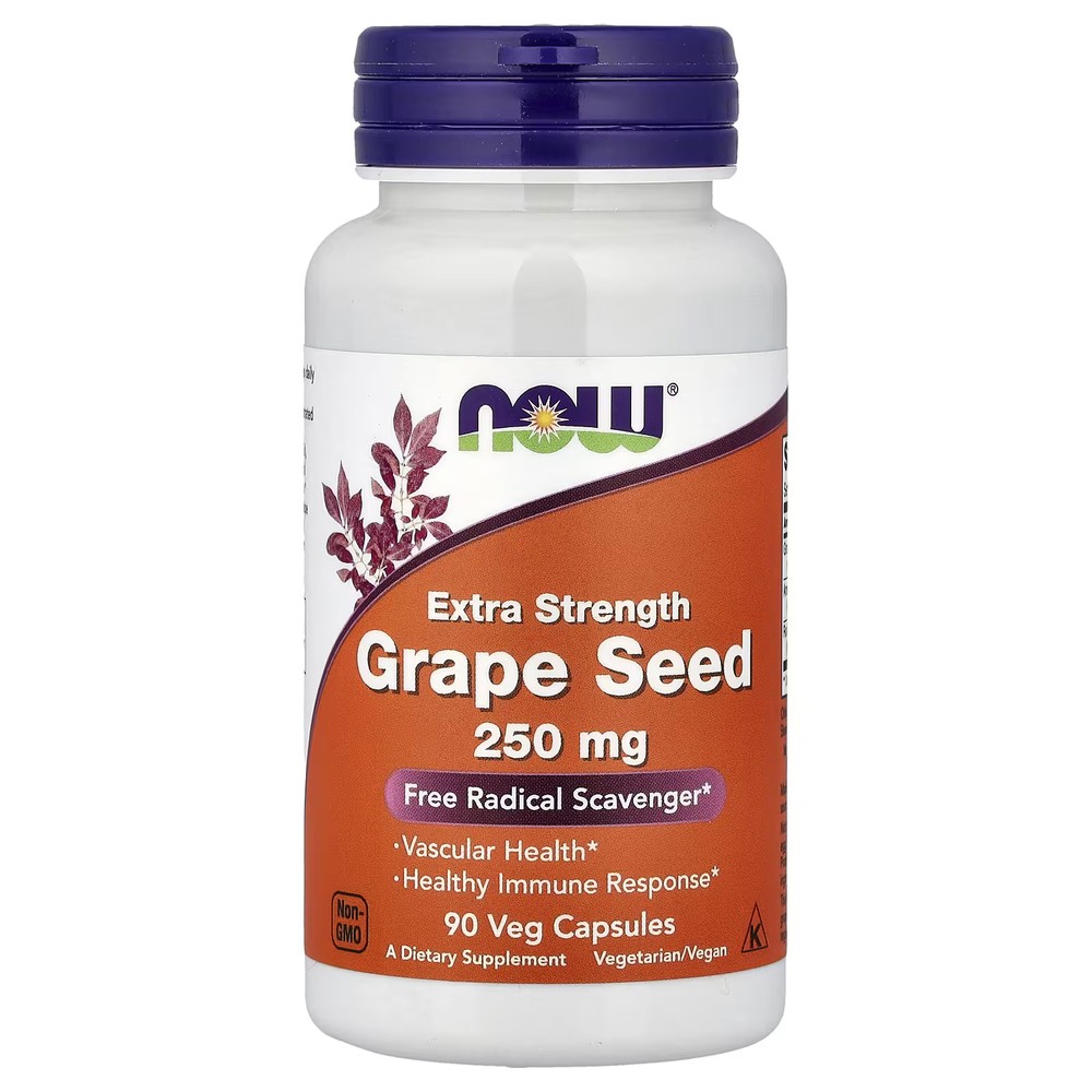 2 X NOW Foods, Grape Seed, Extra Strength, 250 mg, 90 Veg Capsules