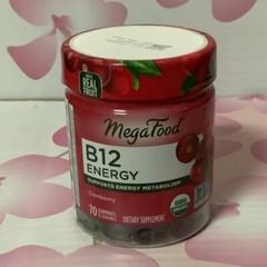 🍒 B12 Energy Gummies Cranberry by MegaFood 70 Gummy🆕exp 06/2025
