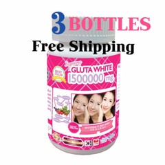 3 Bottles White Gluta Supreme 1500000 Mg V Shape Face Whitening Anti Aging