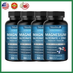 Magnesium Glycinate 500mg High Absorption,Improved Sleep,Stress & Anxiety Relief
