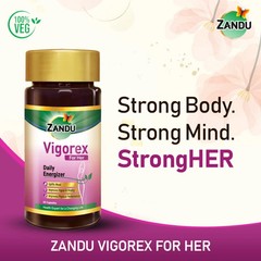 Zandu Vigorex For Her 60 Capsules Natural Daily Energizer & Vitality-FREE SHIP