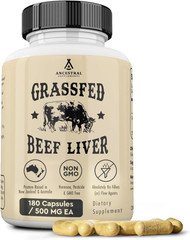 Grass Fed Beef Liver 180 Capsules, Supports Energy Production, Detoxification…