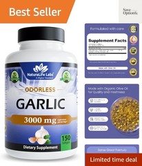 Odorless Garlic – Concentrated 100:1 Garlic Extract with Olive Oil – 150 Soft…