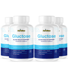 Gluctose- Cardiovascular Health, Blood Pressure & Sugar Support- 4 Bottles