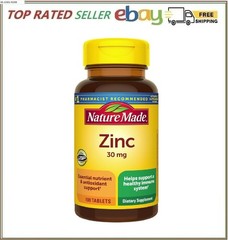 Nature Made Zinc 30 mg Dietary Supplement Immune Health and Antioxidant 100 Tabs