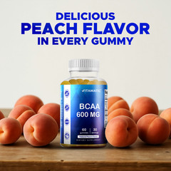 Vitamatic BCAA Gummies Peach Flavor 60 Vegan Pectin Based Gummies