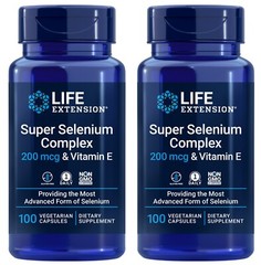 Super Selenium Complex – 200 mcg & Vitamin E – 2X100 Veggie Caps Life Extension