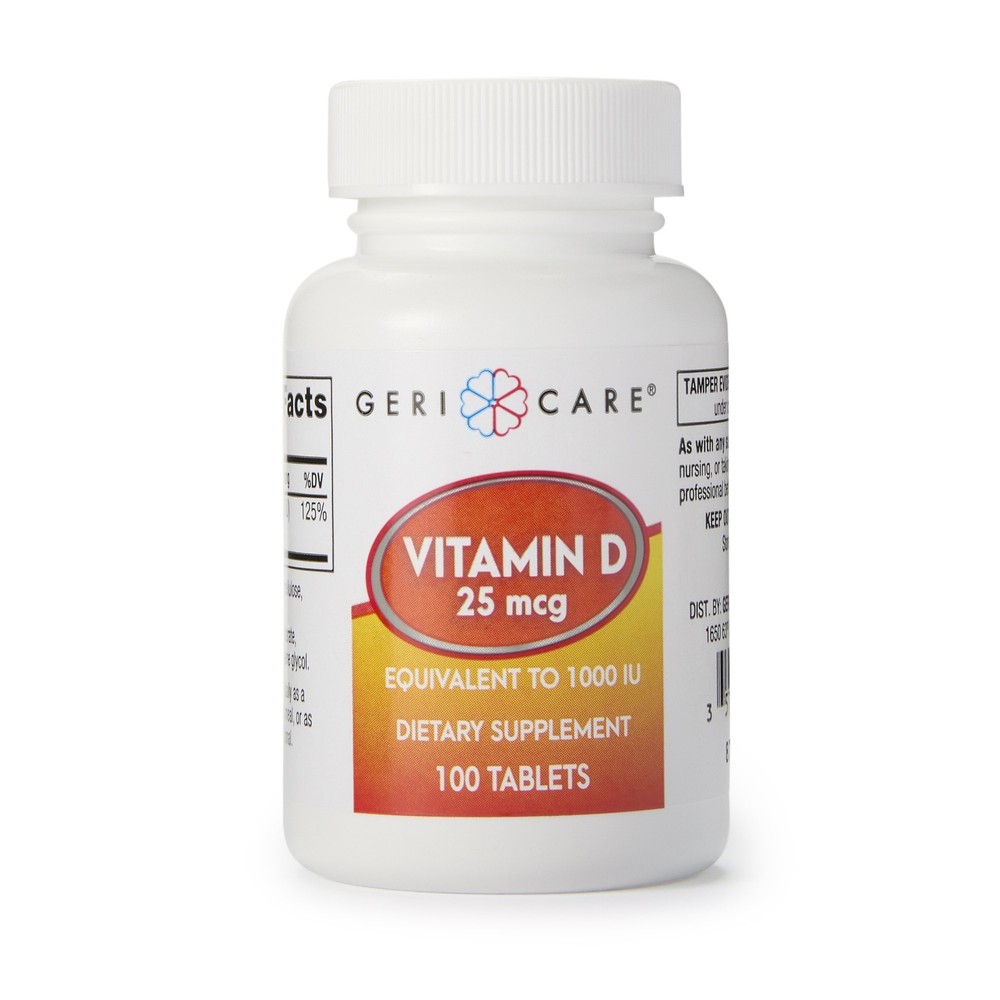 Geri-Care Vitamin D Tablet 876-01-GCP 12 Bottles 100 per Bottle