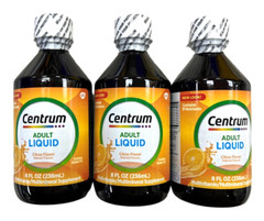 Centrum LIQUID Vitamin Citrus Flavor 8oz ( 3 bottles ) NEW LOOK ~