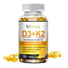 Vitamin D3 + Vitamin K2 120 Softgels – 5000IU Vit D3, 200Mcg MK7-K2 Per Serving